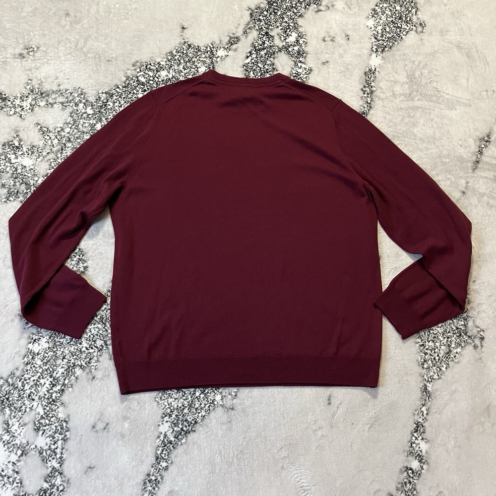 Nordstrom Rack Sweater Mens Size XL Burgundy Merino Wool Long Sleeve - Picture 3 of 8